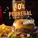 Logotipo Hamburguesas Leo's Suc Pedregal