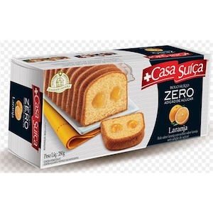 Bolo Casa Suiça Recheado com Laranja Zero Açúcar Embalagem 280g