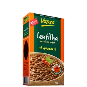 Lentilha Vapza Cozida No Vapor com Bacon Caixa 280g
