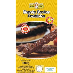 Espetinho Bovino Fraldinha Churra Bom 600g