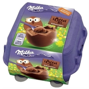 Ovo de Colher de Chocolate Ao Leite com Recheio de Creme de Cacau Milka 4un 136g