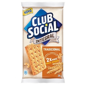Biscoito Salgado Integral Club Social Pacote 144g