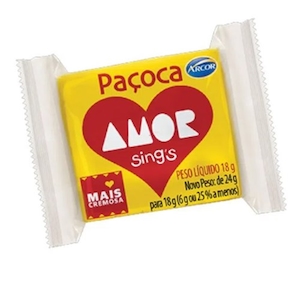 Paçoca Amor Sings Arcor 18g