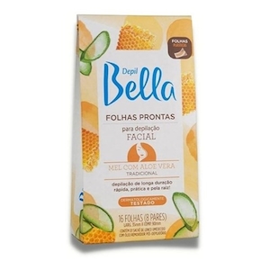Folhas Prontas para Depilação Corporal Depil Bella Mel com Aloe Vera Pacote 16 Un