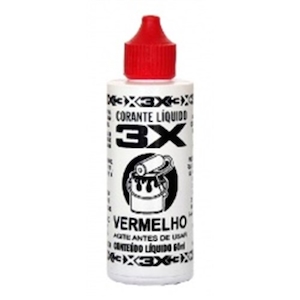 Corante Líquido Vermelho 3x Embalagem 60ml