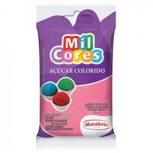 Açúcar Colorido Mavalério Mil Cores Rosa Embalagem 80g