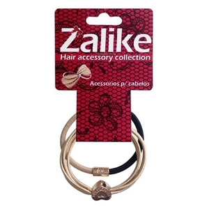 Kit Elástico para Cabelo Zalike com Enfeite Dourado Ref 223 Embalagem 2 Un