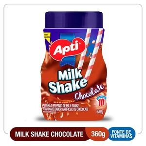 Achocolatado em Pó Apti Milk Shake Chocolate Embalagem 360g