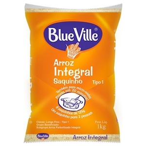 Arroz Integral Blue Ville 8 Un Embalagem 1kg