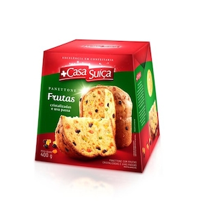 Panettone Casa Suiça Frutas Embalagem 400g