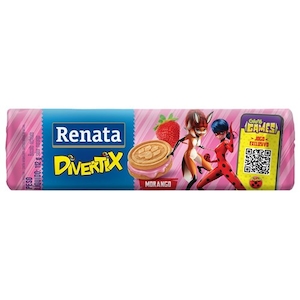 Biscoito Doce Divertix Recheado de Morango Renata 112g