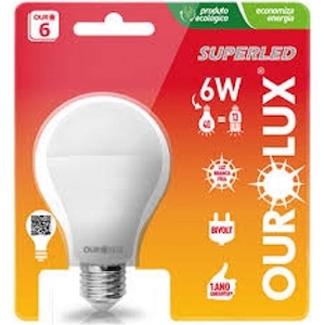Lâmpada Ourolux Superled Ouro Bivolt 9w 6500k Embalagem 1un