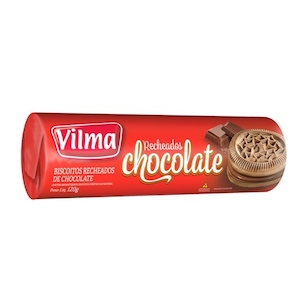 Biscoito Doce Recheado Vilma Chocolate Embalagem 120g