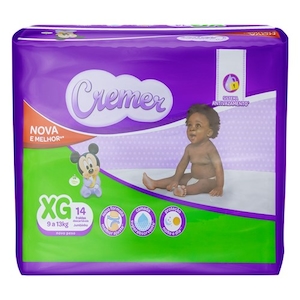Fralda Descartável Xg Cremer Jumbinho Embalagem 14 Un