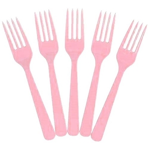 Garfo Plástico Start Festas Rosa Embalagem 10un