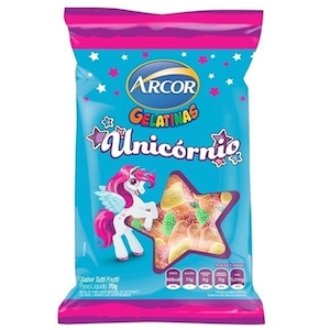 Bala de Gelatina Arcor Unicórnio 70g