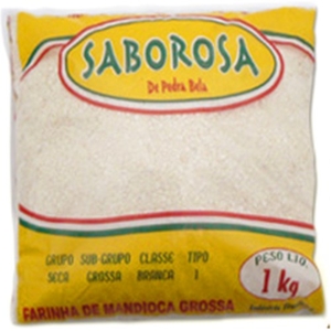 Farinha de Mandioca Grossa Saborosa Embalagem 1kg