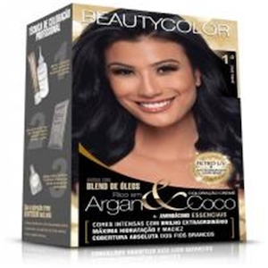Tintura para Cabelo Beauty Color Preto Onix 1.0 Embalagem 130g
