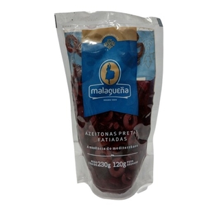 Azeitonas Pretas Malaguena Fatiada 120g