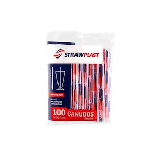 Canudo Descartável Strawplast Shake 8mm 100un Ref Cs 323