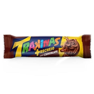 Biscoito Doce Recheado - Trakinas Chocolate Pacote 136g