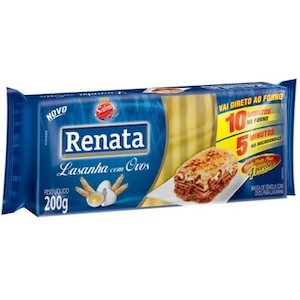 Lasanha com Ovos Pré Cozida Renata Pacote 200g