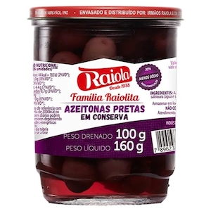 Azeitonas Pretas em Conserva Raiolita Vidro 100g