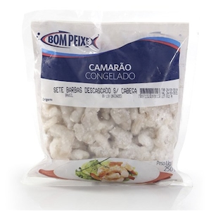 Camarão Congelado Bom Peixe 7 Barbas Descascado 250g