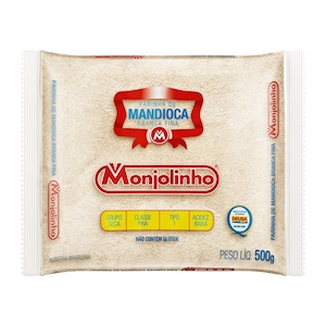 Farinha de Mandioca Monjolinho Branca Fina Pacote 500g