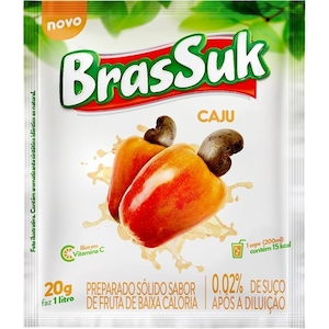Refresco Brassuk Lual em Pó Cajú Embalagem 20g