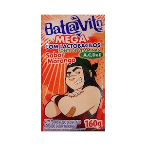 Leite Fermentado Batavito Mega Morango Batavo Caixa 160g