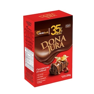 Chocolate em Pó Dona Jura 35% Cacau Caixa 200g