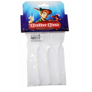 Garfo Plástico Petter Pan Branco Sobremesa 10 Unidades