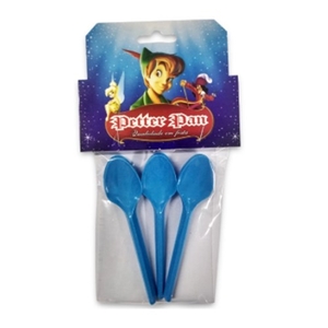 Colher Plástica Azul Petter Pan