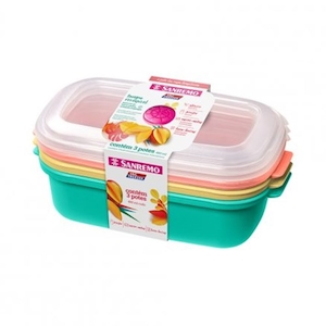 Conjunto Potes de Plástico Colors 1,1l Sanremo 3 Unidades