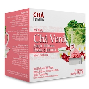Chá Verde (Maça, Hibisco, Rosas e Jasmim) Chá Mais 10 Sachês Embalagem 13g