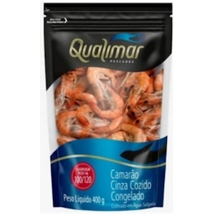 Camarão Cinza Cozido Congelado Qualimar 400g