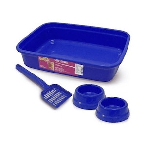Kit Gato Tradicional Azul Power Pets 4 Peças