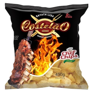 Batata Lisa Chef Chips Sabor Costela Embalagem 450g