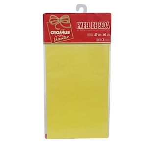 Papel de Seda Amarelo Cromus 49x69 3un