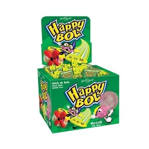 Bala Chicle Happy Bol Hortelã 140g