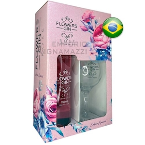 Conjunto Gin Rosé Flowers + Taça 750ml