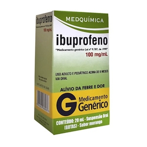 Ibuprofeno 100mg Gotas Medquímica com 20ml