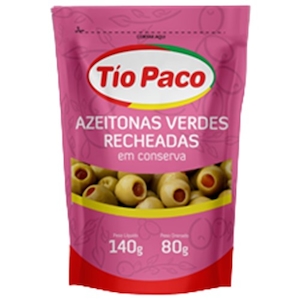 Azeitonas Verdes Recheadas em Conserva Tío Paco 80g