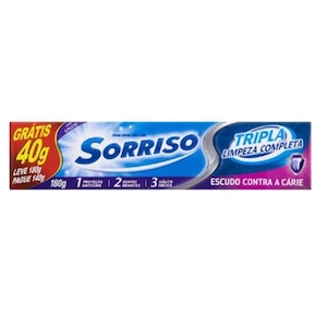 Creme Dental Tripla Limpeza Completa Sorriso 180g