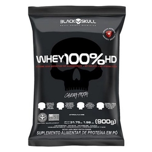 Whey 100% Hd Sabor Morango Refil Black Skull 900g