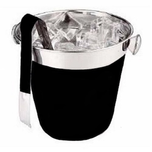 Balde Gelo com Pegador Inox Preto Wincy 1,5l
