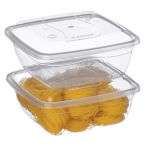 Conjunto de Potes Quadrados Transparentes Rainha 1,5l com 2 Peças