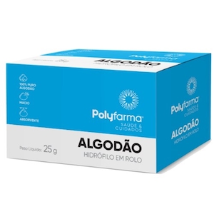 Algodão Hidrófilo em Rolos Polyfarma 25g