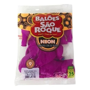 Balão Neon Violeta São Roque 25un
